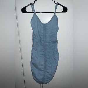 Blue scrunched dress